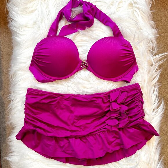 Victoria's Secret Bombshell Bikini with Ruffle Skirt Bottoms - 34B | M - Picture 1 of 8
